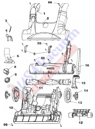 Hoover U5262, U5265, U5269 EmPower Upright Vacuum Cleaner Parts List & Schematic