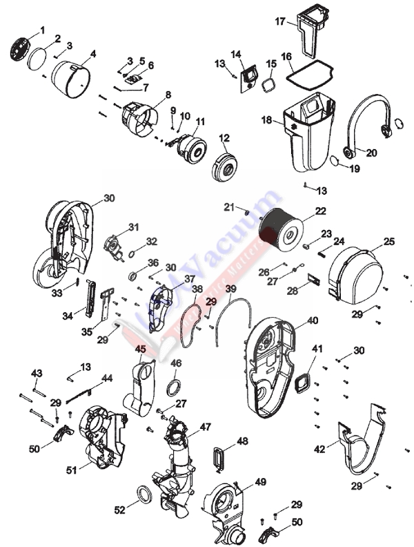 Hoover U9125 Z 400 Upright Vacuum Parts List & Schematic
