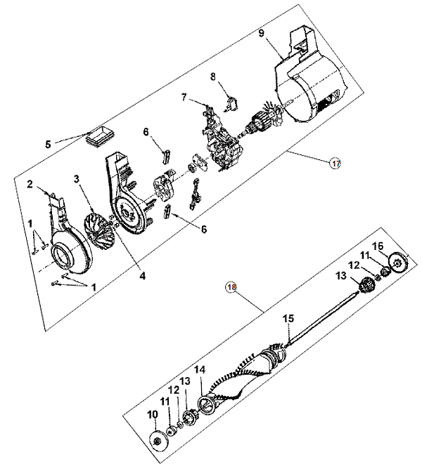 Hoover Elite Bagged Upright Parts List & Schematic, Hoover Model C1412 Parts List & Schematic