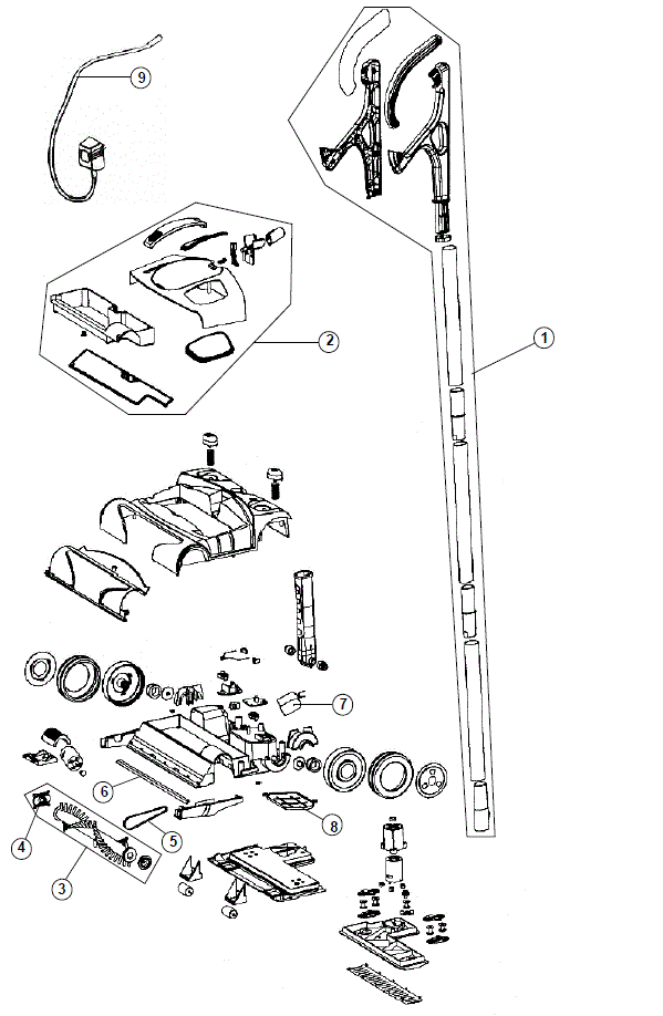 Hoover CH20000 Sonic Sweep Commercial Cordless Sweeper Parts List & Schematic, Hoover Model CH20000 Parts List & Schematic