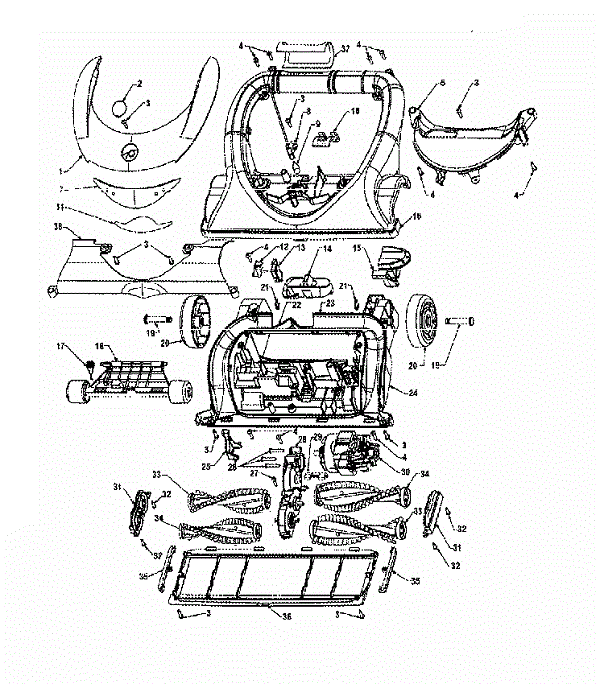 Hoover U8157 Savvy Upright Vacuum Parts List & Schematic