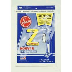 Hoover "Z" Allergen Filter Bags Pkg of 3  4010100Z