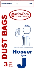 Hoover "J" Paper Bag Slimline Portable 3 Pack Replacement HR-1410
