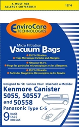 Kenmore Bag Paper 5055/C5 MicroFiberStyle C 9 Pack  137-9