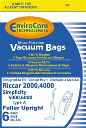 Riccar Simplicity Replacement Paper Bag 6PK  845
