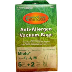 Miele Allergen Bag FJM 5/2 Pack With Plastic Collar  Envirocare  C205