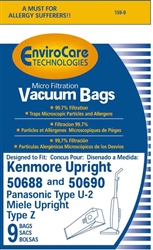 Kenmore Bag Paper 50688 Micro With Closure 9 Pack  159-9
