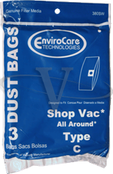 Shop Vacuum Bag Paper Type C Envirocare 3 Pack