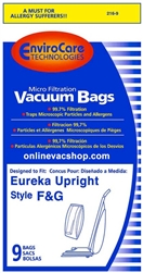 Eureka Bag Paper Style F&G Micro 9pk ENV Repl   216-9