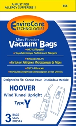Hoover "Y" Allergen Filter Bags Pkg of 3 Repalcement  856