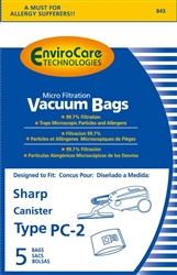 Sharp Bag Paper PC2 Canister Micro Filter 5 Pack  843