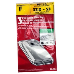 Shop Vac Paper Bag Type F 10 12 14 Gallon QL50 3 Pack  90662