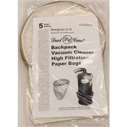 Dust Care Backpack High Filtration Bags 5 Pack | 14-2402-03
